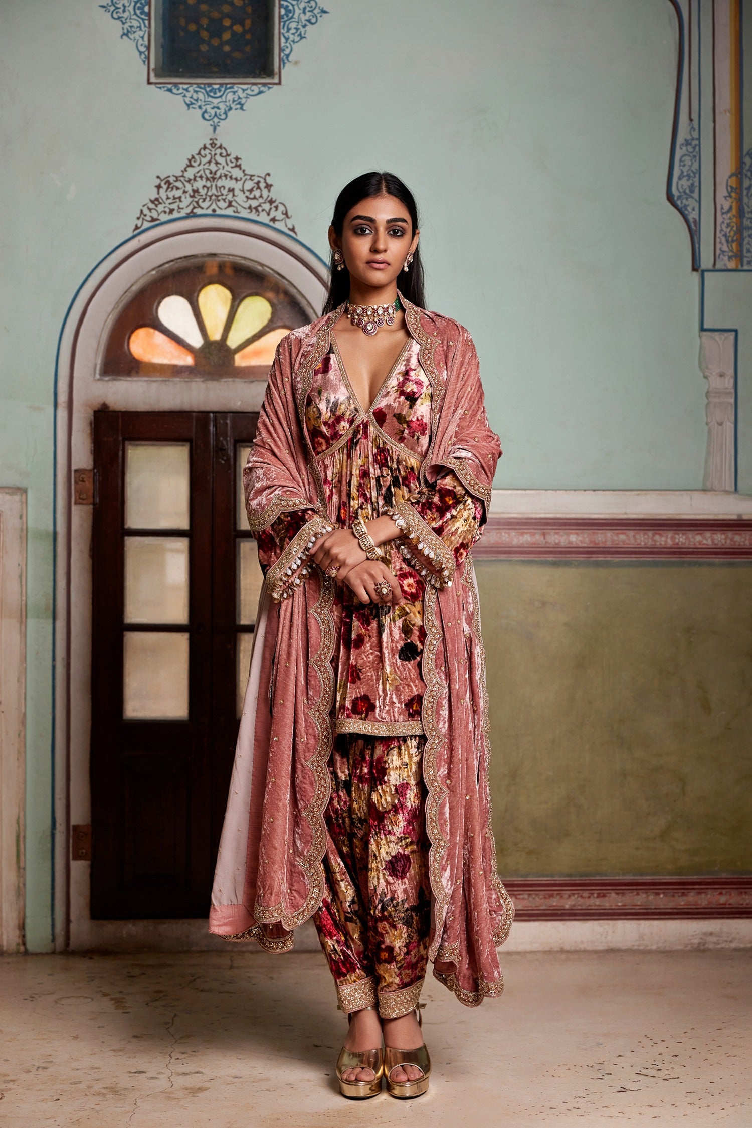 Printed Kurta With Solid Salwar main image 1