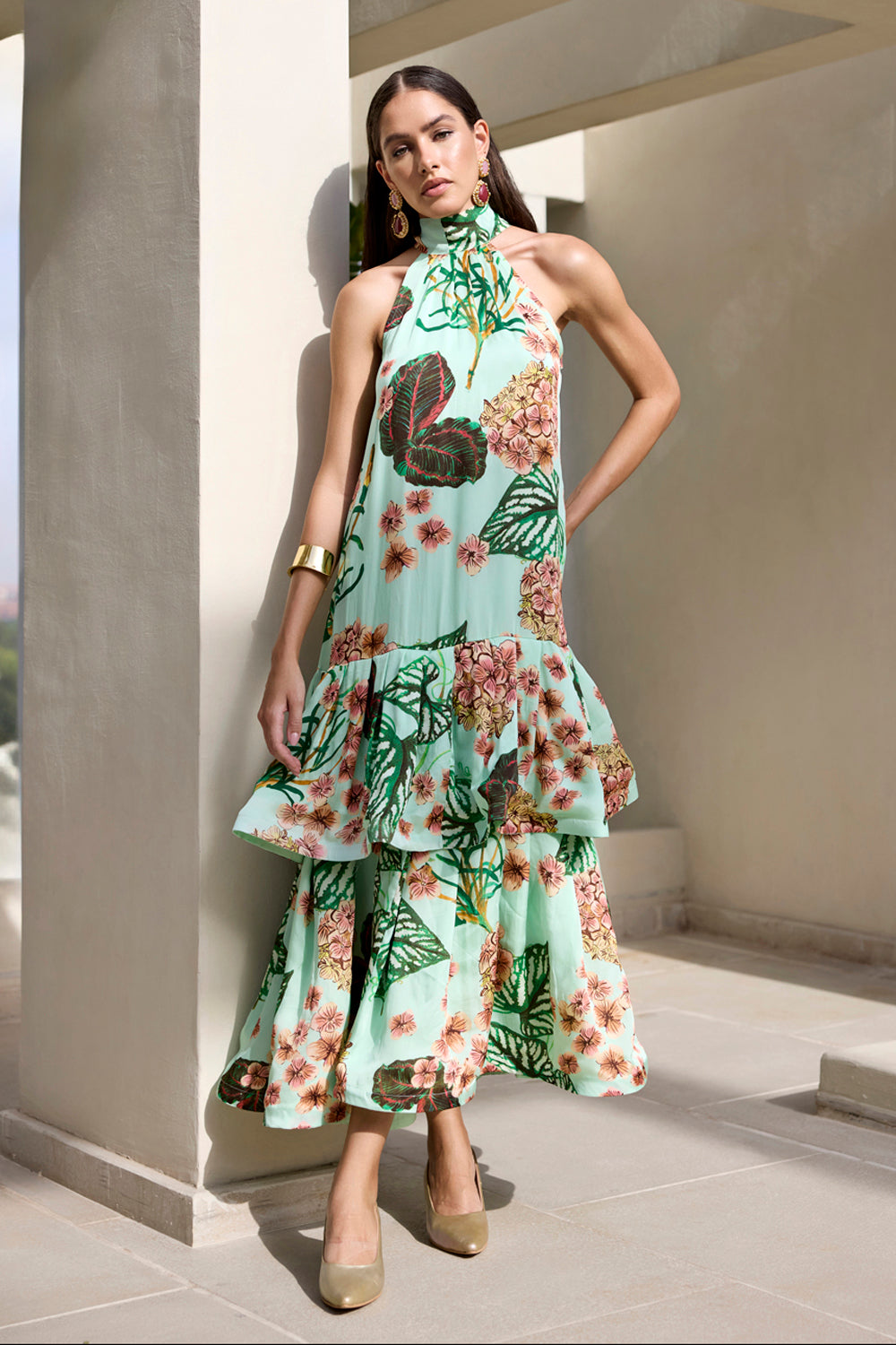Tropical Tiered Dress