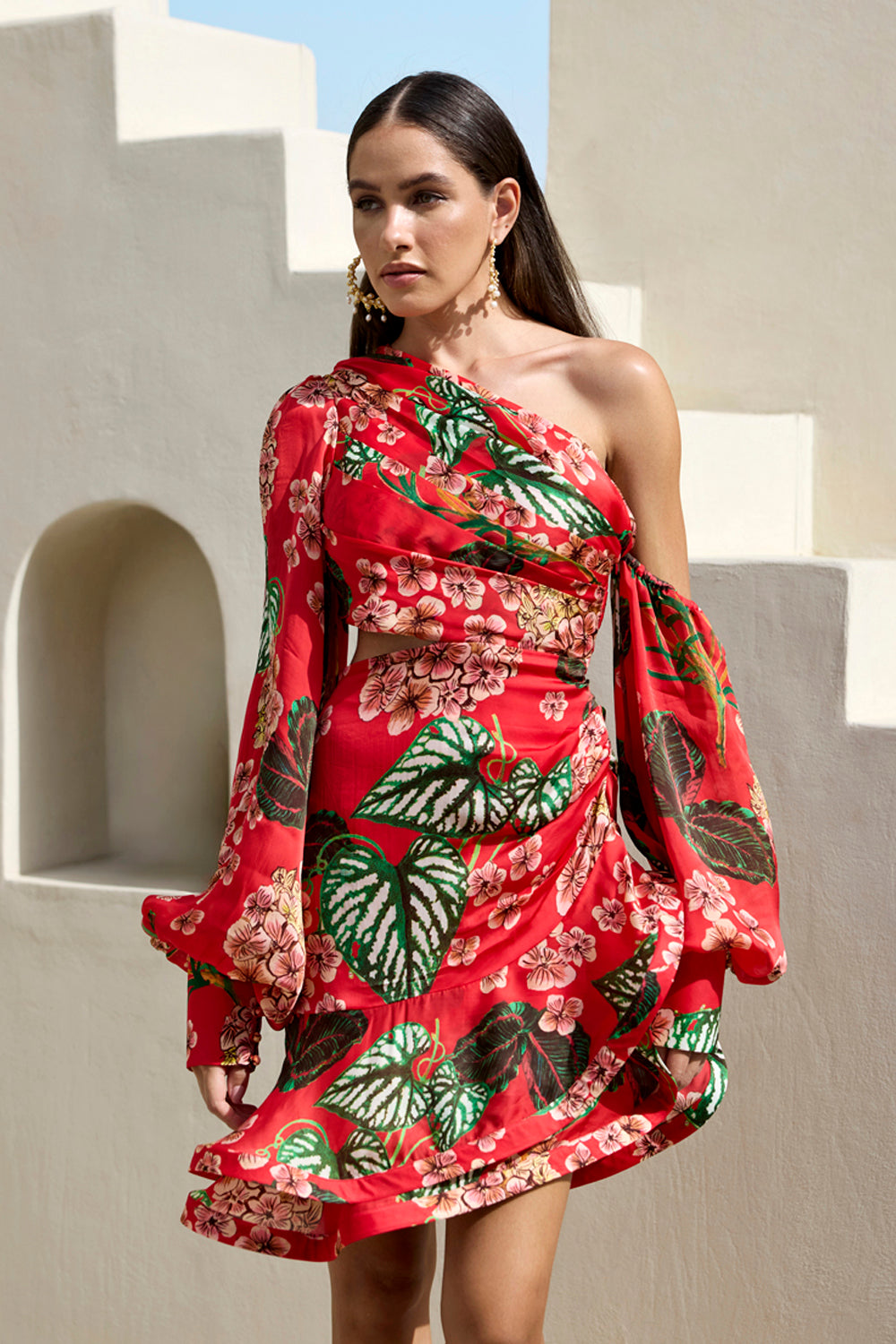 Mini Asymmetric Ruffle Dress – Prints By Radhika