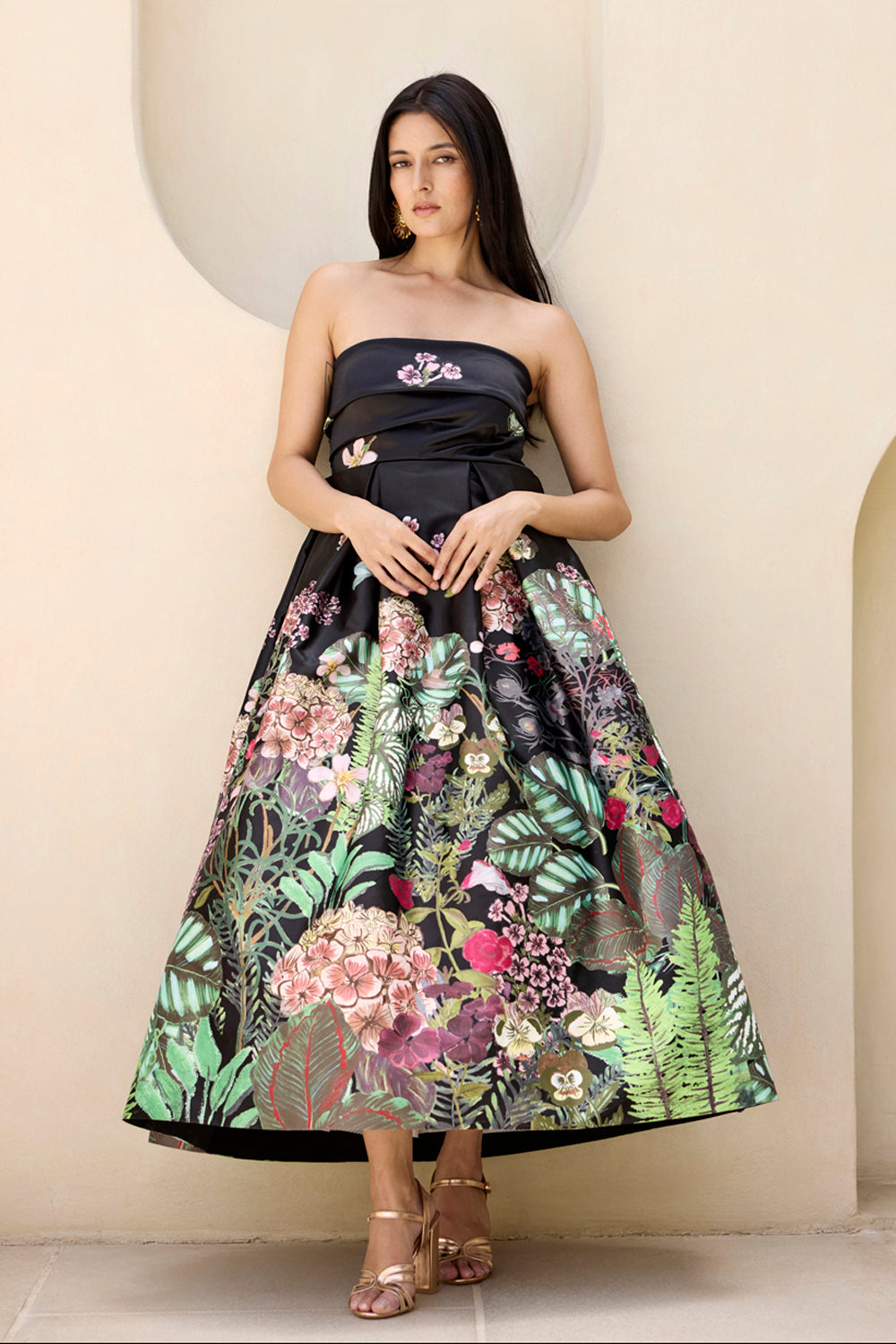 Black Botannique Midi Dress – Prints By Radhika