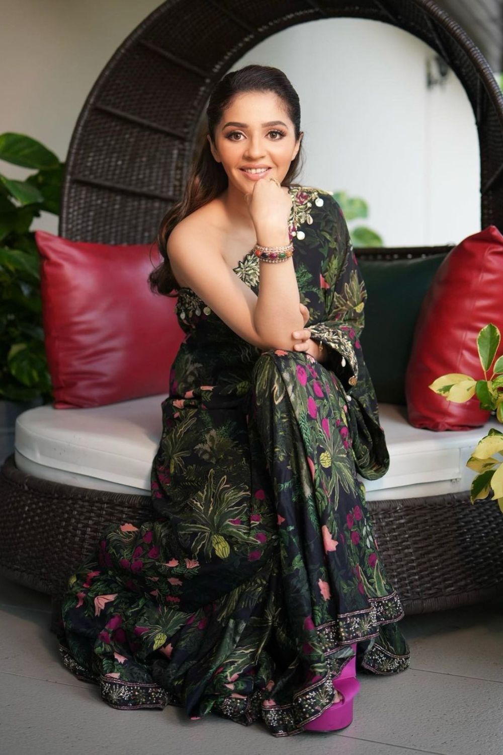 Isha Multani In Our One Shoulder Kaftan Top With Flared Pants – Prints ...